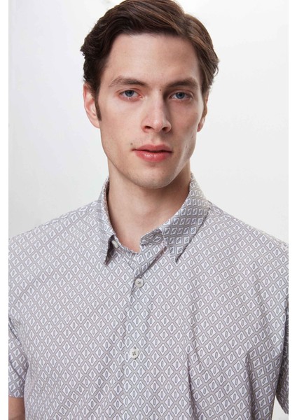 Slim Fit Taş Baskılı Easy Iron Gömlek modelleri