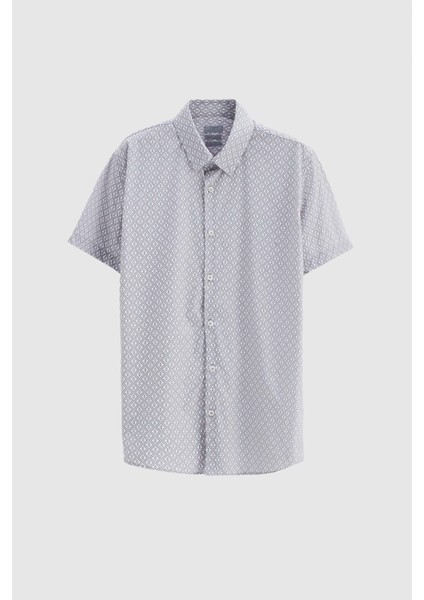 Slim Fit Taş Baskılı Easy Iron Gömlek indirimleri