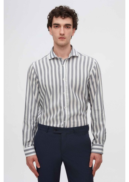 Ds Damat Comfort Lacivert Çizgi Desenli Gömlek fiyatları