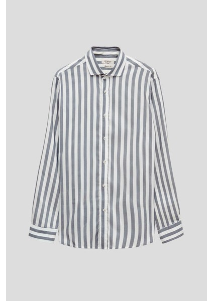 Ds Damat Comfort Lacivert Çizgi Desenli Gömlek indirimleri