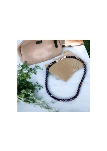 Yıldız Taşı Doğaltaş Kolye 6mm 925 Ayar Gümüş