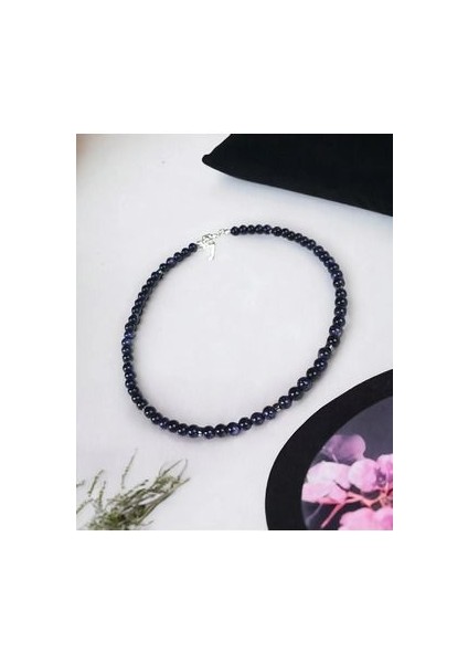 Yıldız Taşı Doğaltaş Kolye 6mm 925 Ayar Gümüş fiyatları