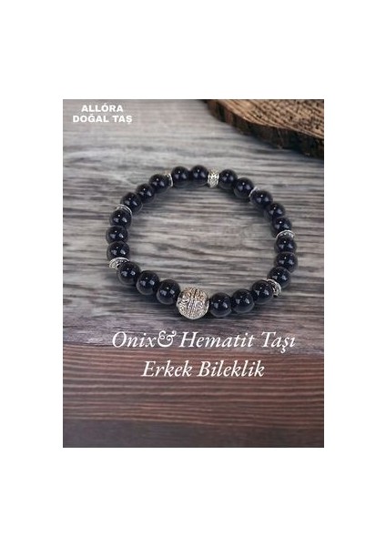 Onix&hematit Taşı Doğaltaş Erkek Bileklik