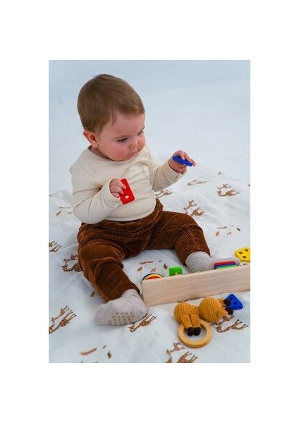 Oyun Matı Cift Tarafli Müslin ve Waffle Kumas Ici Dolgulu 100% Pamuk Zürafa Desen fiyatları