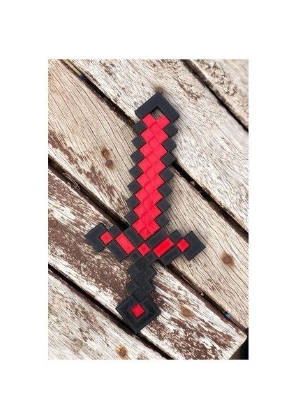 BURSA3DFILAMENT Oyuncak Red Stone Kılıç-Kazma Ikili Set/minecraft Çocuk Oyuncak Ikili Set 25 cm