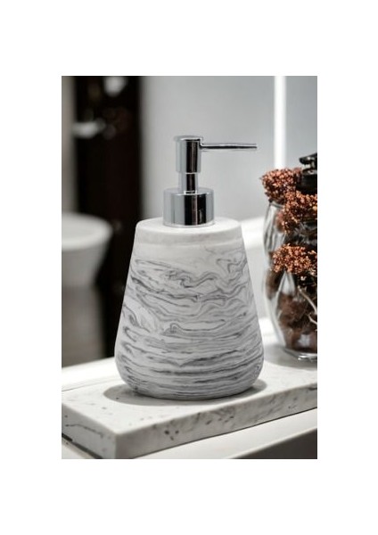 Mermer Desenli Beton Sıvı Sabunluk Mutfak Tuvalet Banyo Sabunluk