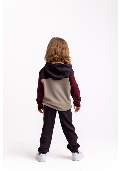 Üç Renkli Model Takım 2-7 Yaş Kahve