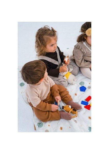 Oyun Matı Cift Tarafli Müslin ve Waffle Kumas Ici Dolgulu 100% Pamuk Gezegen Desen fiyatları