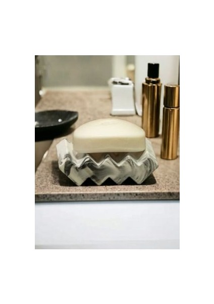 Dekoratif Zigzag Mermer Desen El Yapımı Beton Sabunluk fiyatları