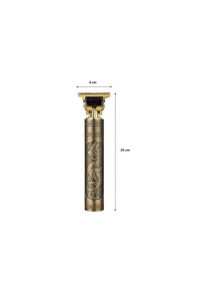 Vintage Görünümlü Güçlü 4 Farklı Başlıklı USB Şarjlı Manuel Tıraş Makinası