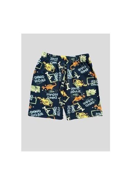 Erkek Çocuk %100 Pamuklu Dinozor Desenli Lacivert Kısa Kollu Şortlu Pijama Takımı indirimleri