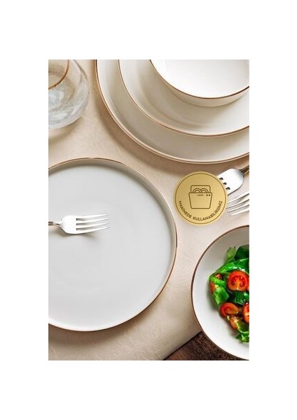 Yakamoz Gold 6 Kişilik 30 Parça New Bone Porselen Yemek Takımı modelleri