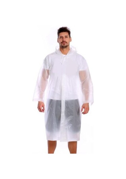 Premium Malzeme Beyaz Renk Kalın Yağmurluk Büyük Boy Uzun Ömürlü Kullanım 1 Adet
