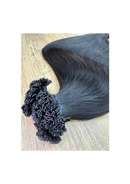 Doğal Kahve Gerçek Saç Mikro Kaynak Saç Keratin Kaynak 0.6 Grm 70 cm 50 Adet