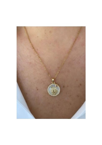 Çelik Mineli Aslan Burcu Kolyesi modelleri