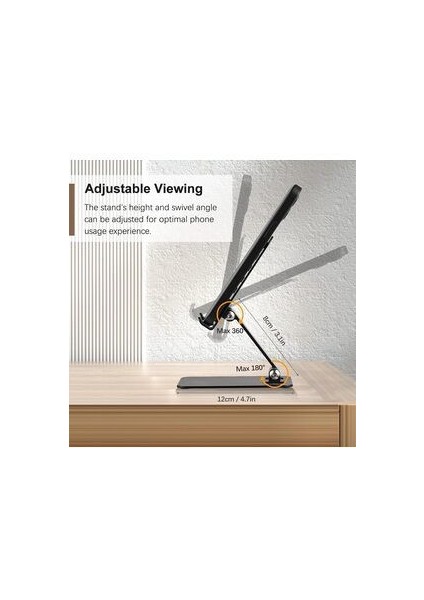 360 Derece Dönebilen Lüks Katlanabilir Metal Tablet ve Telefon Tutucu Stant Masaüstü Şarj Stand fırsatları