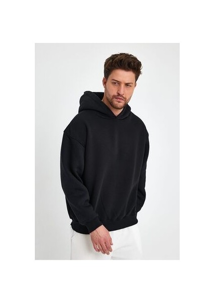 Erkek Düz Cepsiz Oversize Hoodie Sweatshırt modelleri