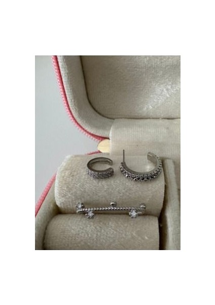 Taşlı 3lü Set Küpe fırsatları