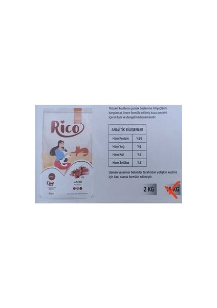 2 Kilo Kuzu Etli Yetişkin Kedi Maması