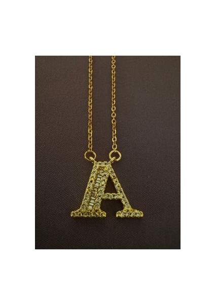 Çelik Zirkon Taşlı A Harf Kolye fırsatları