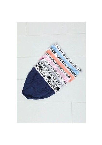 6'lı Paket Çok Renkli Fashion Girl Kadın Slip Külot