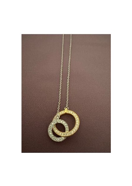 Çelik Zirkon Taşlı Halka Kolye fırsatları