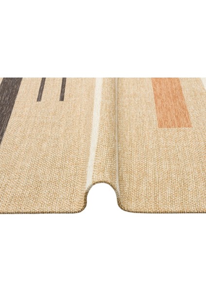 Eko Brooklyn Hasır Görünümlü Kaymaz Renkli Dokuma Modern Kilim BRK06