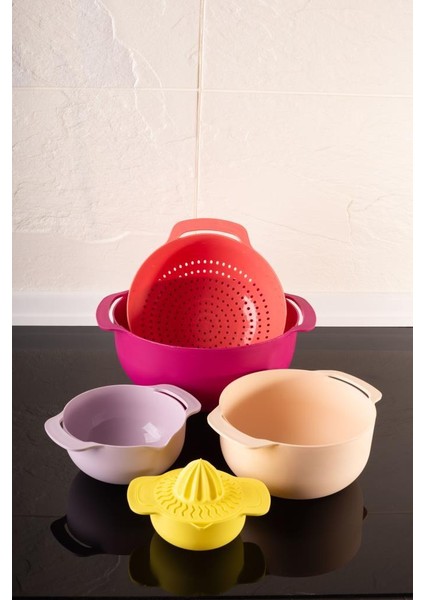 Easy Mix Süzgeçli Karıştırma Kabı ve Limon Sıkacağı 6'lı Set
