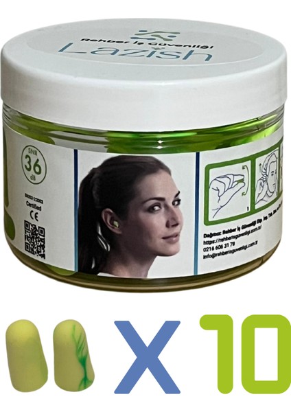 Moldex Pura-Fit (7700) Yumuşak Kulak Tıkacı, Ce Onaylı, En 352-2, Snr 35 Db, 10 Çift