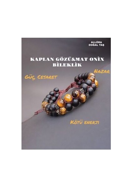 Doğal Taş Kaplan Gözü &onix Taşı Bileklik