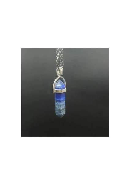 3cm Lapis Doğal Taş Mavi Çivi Kolye Ucu modelleri