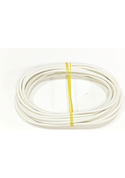 Beyaz Renk 2,5mm Cam Elyaf Örgü Yanmaz Kablo 5metre, -60/+180°C fırsatları