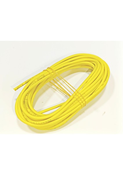 Sarı Renk 1,5mm Cam Elyaf Örgü Yanmaz Kablo 5metre, -60/+180°C