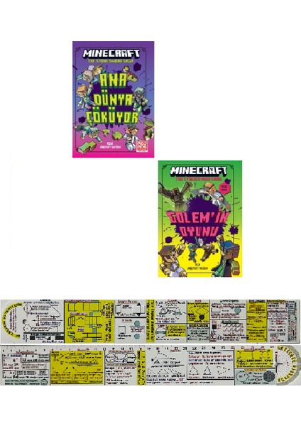 Minecraft Ana Dünya Çöküyor / Golem'in Oyunu / 2 Kitap (Matematik Öğreten Cetvel)