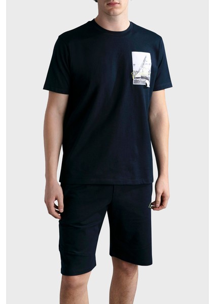 % 100 Pamuk Regular Fit Bisiklet Yaka Logolu T Shirt Erkek T Shirt 24411064 013