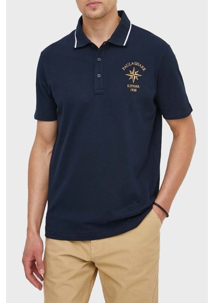 Logo Işlemeli % 100 Pamuk Regular Fit Düğmeli Polo Yaka T Shirt Erkek Polo Yaka T Shirt 24411350 013