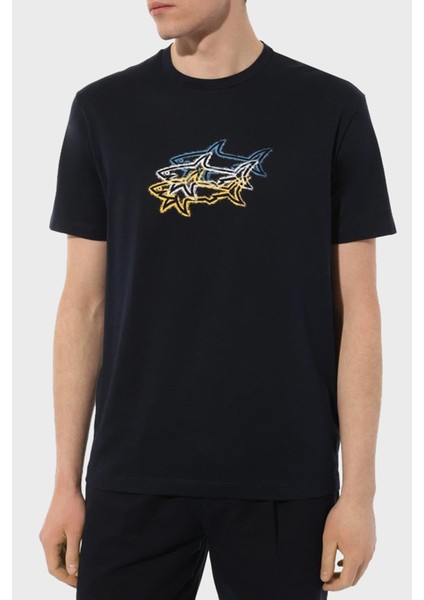 % 100 Pamuk Regular Fit Bisiklet Yaka Baskılı T Shirt Erkek T Shirt 24411041 013