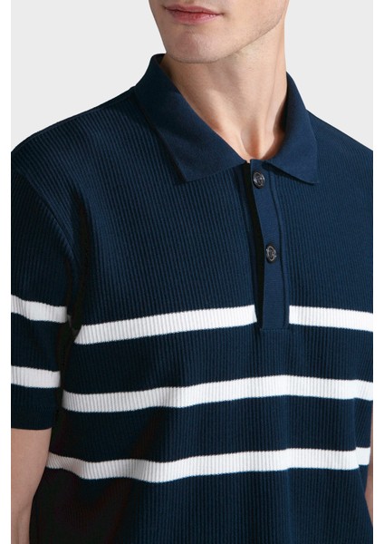 Çizgili % 100 Pamuk Regular Fit Düğmeli Polo Yaka T Shirt Erkek Polo Yaka T Shirt 24411625 201 modelleri