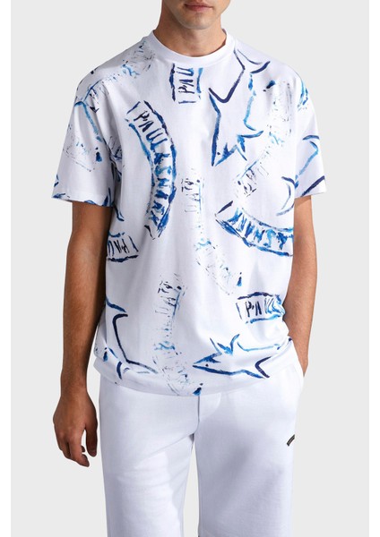 Baskılı Pamuklu Regular Fit Bisiklet Yaka T Shirt Erkek T Shirt 24411103 010