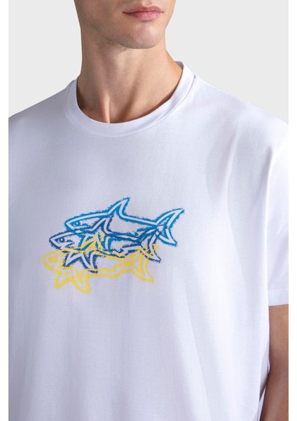 % 100 Pamuk Regular Fit Bisiklet Yaka Baskılı T Shirt Erkek T Shirt 24411041 010 modelleri