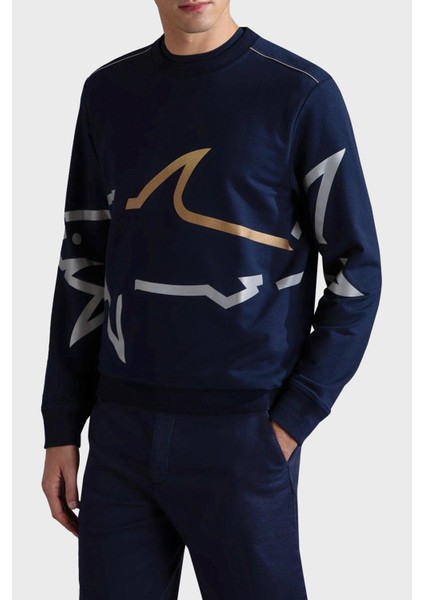 Logo Baskılı Streç Pamuklu Regular Fit Bisiklet Yaka Sweat Erkek Sweat 24411881 013