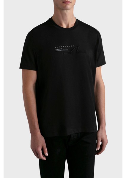 % 100 Pamuk Regular Fit Bisiklet Yaka Logolu T Shirt Erkek T Shirt 24411053 011