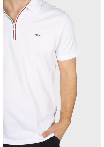 % 100 Pamuk Regular Fit Yarım Fermuarlı Polo Yaka T Shirt Erkek Polo Yaka T Shirt 24411314 010 fırsatları