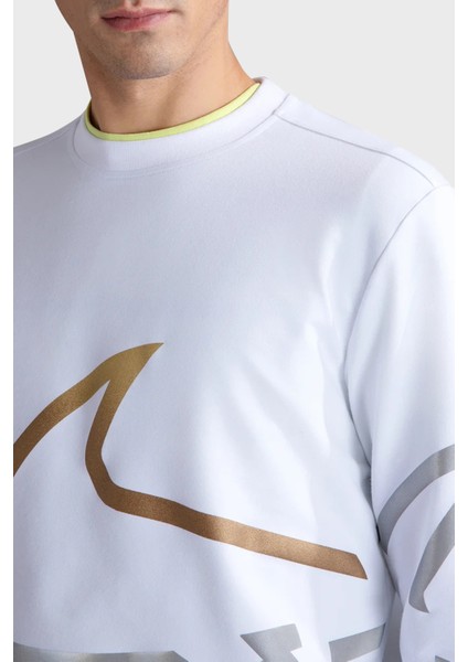 Logo Baskılı Streç Pamuklu Regular Fit Bisiklet Yaka Sweat Erkek Sweat 24411881 010