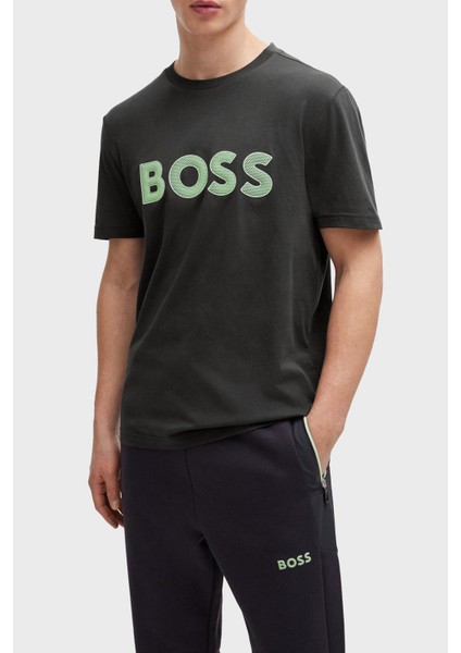 Logolu % 100 Pamuk Regular Fit Bisiklet Yaka T Shirt Erkek T Shirt 50512866 016