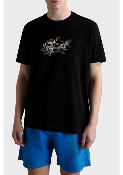 % 100 Pamuk Regular Fit Bisiklet Yaka Baskılı T Shirt Erkek T Shirt 24411041 011