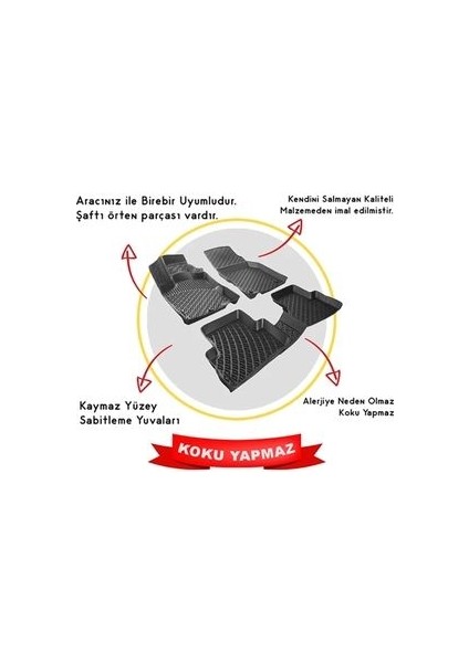 Kuga 2008-2012 3D Siyah Kokusuz Havuzulu Paspas Takımı fiyatları