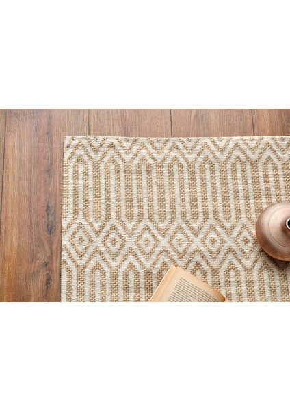 Eko Brooklyn Hasır Görünümlü Kaymaz Renkli Dokuma Modern Kilim BRK10