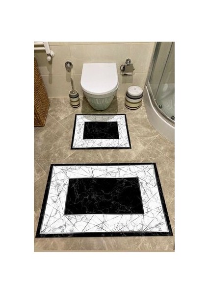 Banyo Paspası Klozet Takımı 2'li Kaymaz Tabanlı Set fiyatları