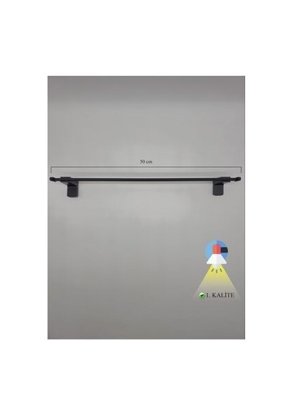 Paslanmaz Uzun Havluluk Mat Siyah 50 cm